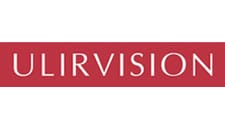 لوگو برند ULIRvision روی پسزمینه قرمز؛ تولید کننده تخصصی دوربینهای حرارتی مادون قرمز (IR) برای بازرسی صنعتی