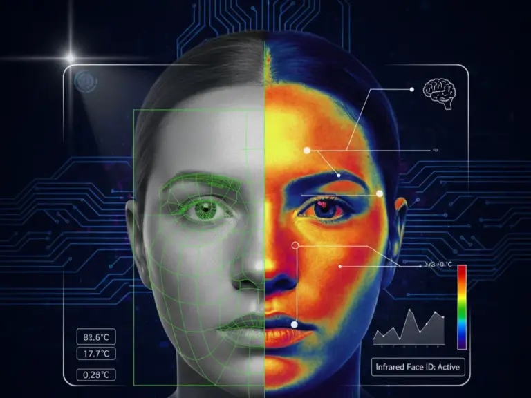 تصویر مادون قرمز و واقعی برای تشخیص چهره