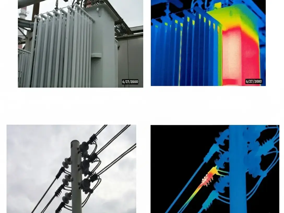 تصویر حرارتی (ترموویژن) ترانسفورماتور در کنار تصویر عادی